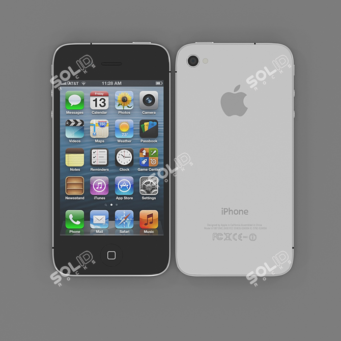 Vintage Apple iPhone 4S 3D model image 1