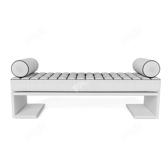 Kimani Red Leather Bench: Sleek Elegance 3D model image 3