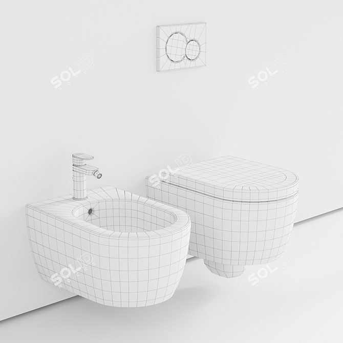 Ceramica Cielo Smile Wall-Hung WC: Stylish and Space-Saving 3D model image 3