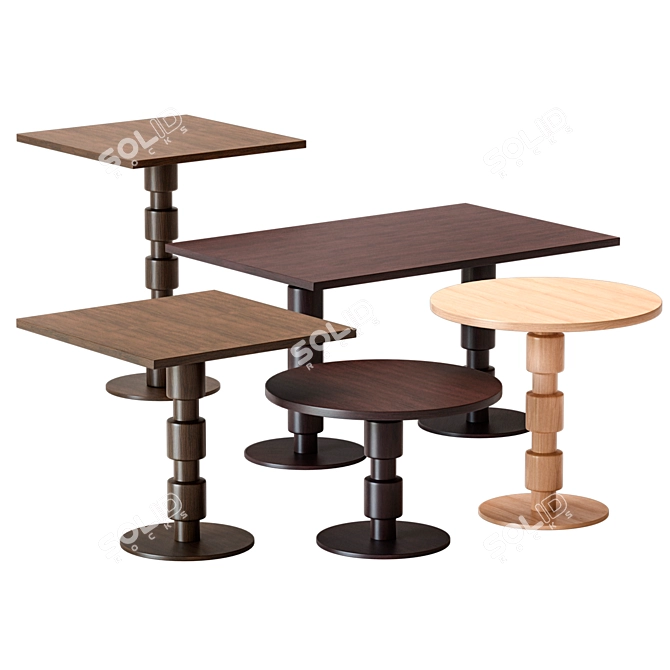 Italian Design Tirolo Berlino Tables 3D model image 2