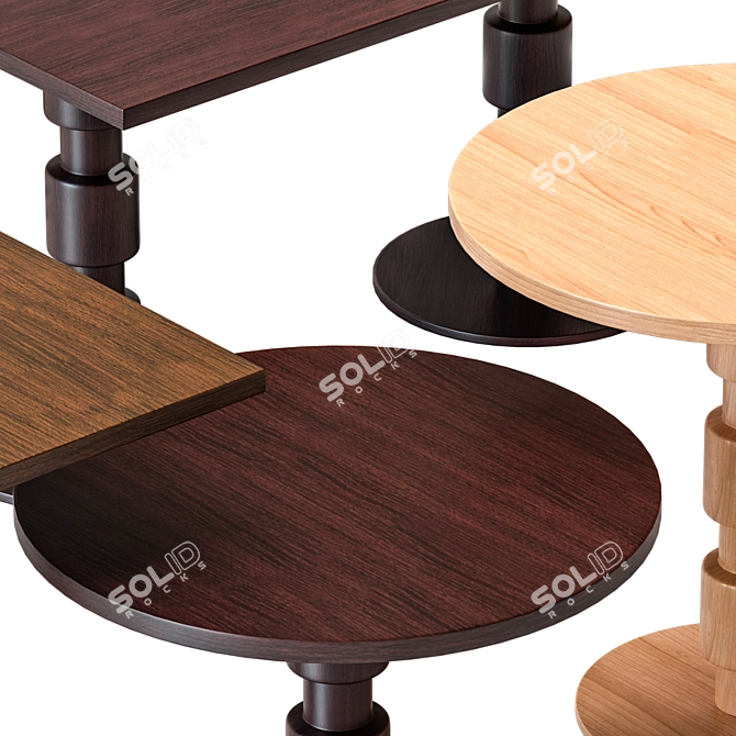 Italian Design Tirolo Berlino Tables 3D model image 3
