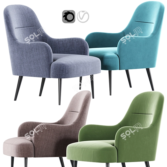 Modern Comfort: Nuevo Lounge Chair 3D model image 1