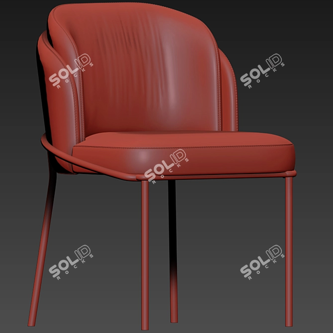 Elegant Minotti Fil Noir Dining Chair 3D model image 3