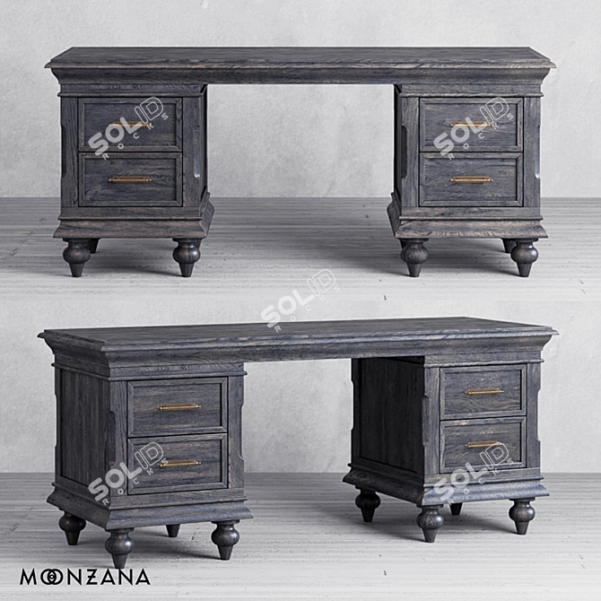 Title: Rhineland Oak Moonzana Desk 3D model image 1