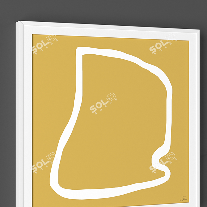 White Frame Set: 3 Frames of Various Sizes 3D model image 2