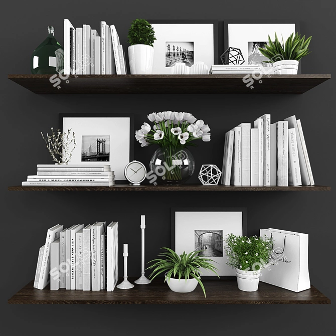 Elegant 43-Piece Decor Set 3D model image 1