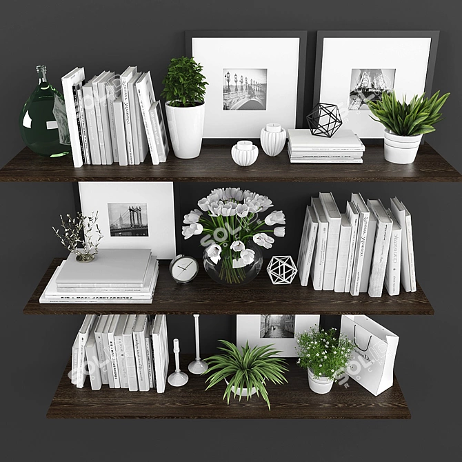 Elegant 43-Piece Decor Set 3D model image 2