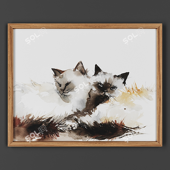 Translate description: Painting in a wooden frame.

Wooden Frame Painting 3D model image 1