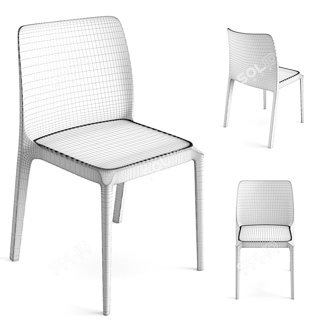 Pedrali Blitz 640 Chair: Sleek Design & Multimaterial Construction 3D model image 3