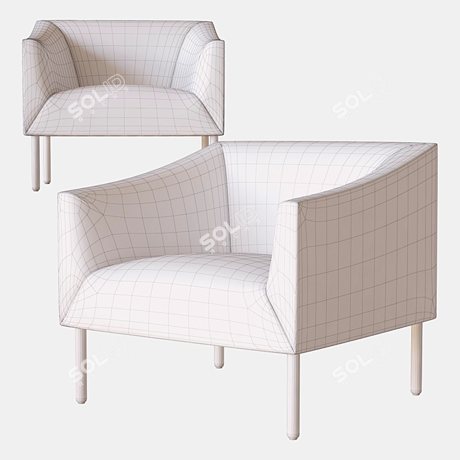 Elegant Italia Armchair 3D model image 2