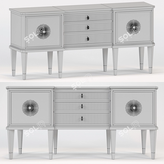 Elegant Bernhardt Allure Sideboard 3D model image 3