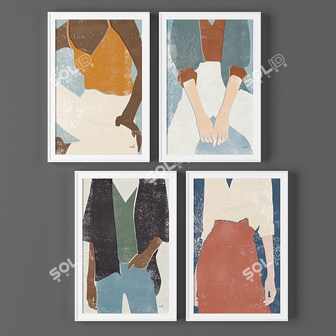 White Frames Collection - Set of 4 3D model image 1