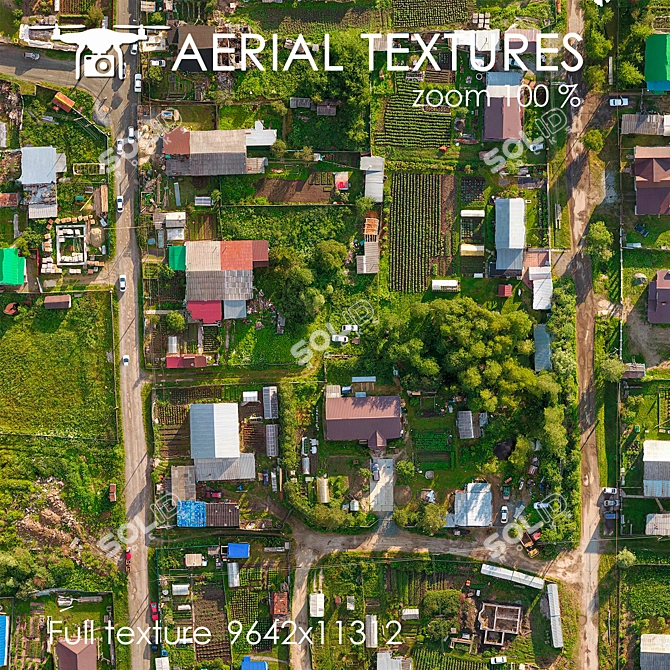 Aerial Country Textured Plots 3D model image 3