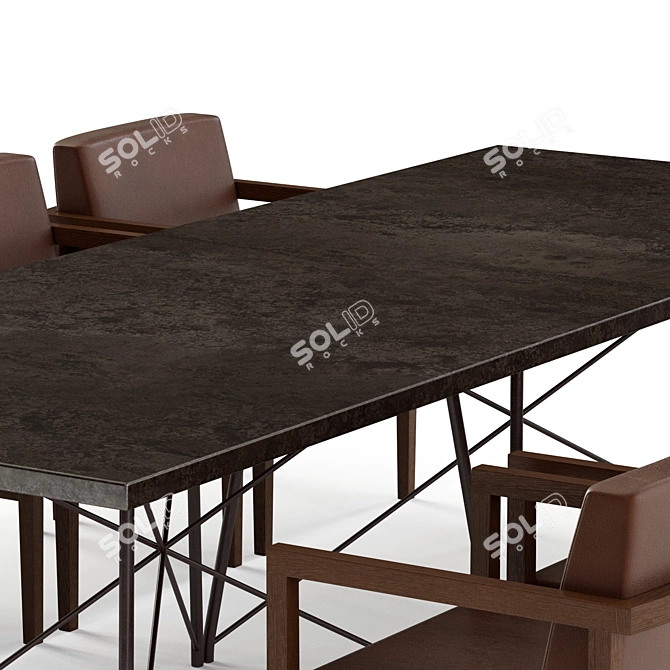 Elegant Presley Dining Table 3D model image 2