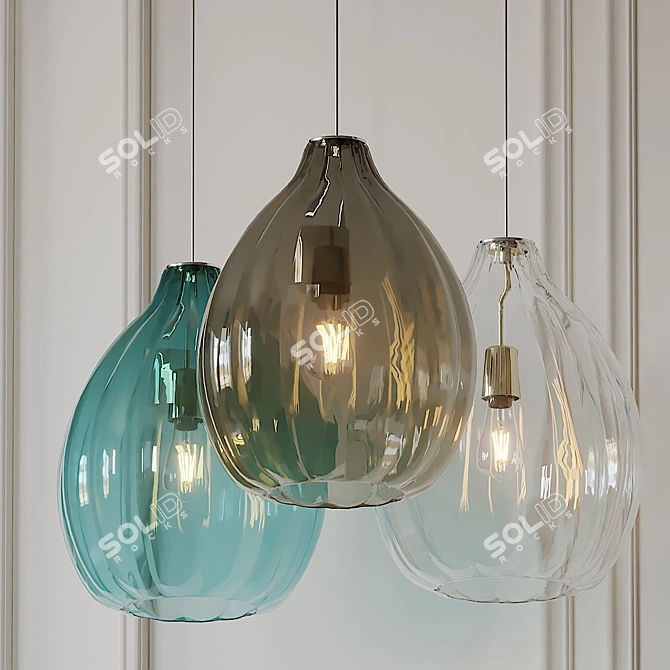 Elegant Harper Pendant Lighting 3D model image 1