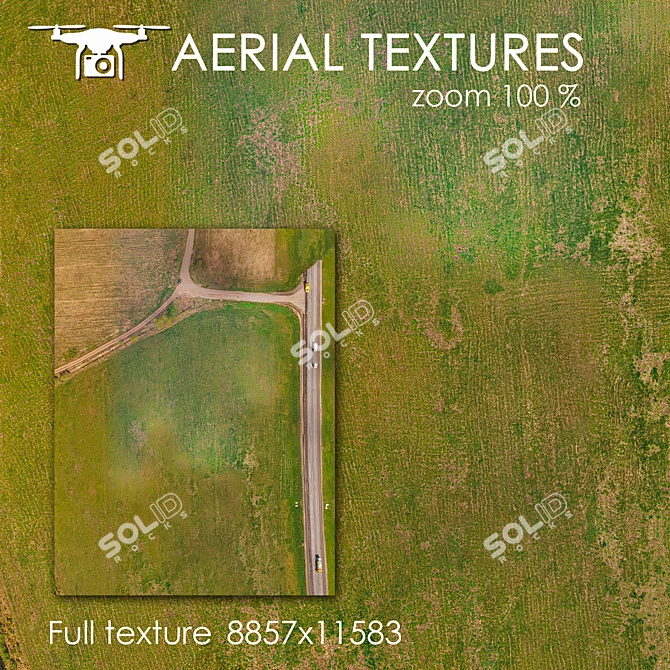 Aerial Field Texture: Authentic, Versatile 3D model image 1