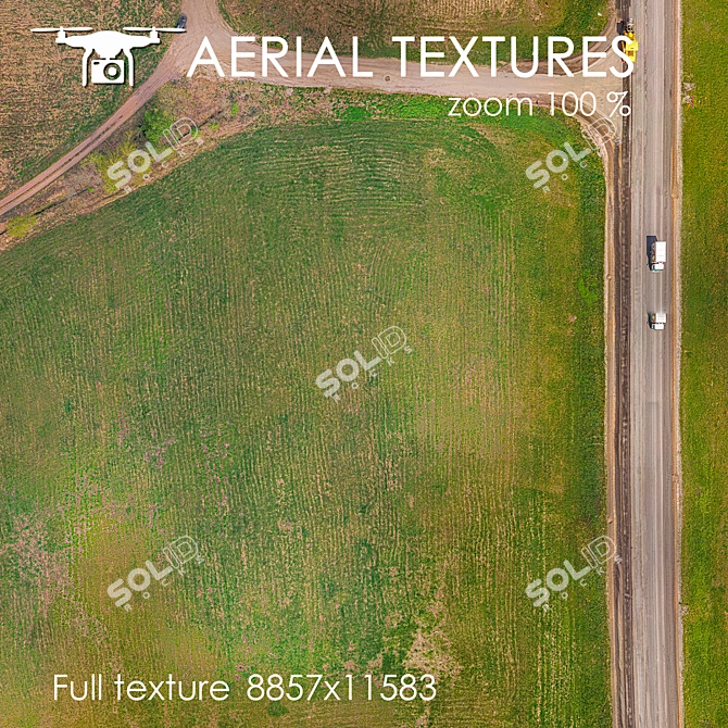 Aerial Field Texture: Authentic, Versatile 3D model image 2