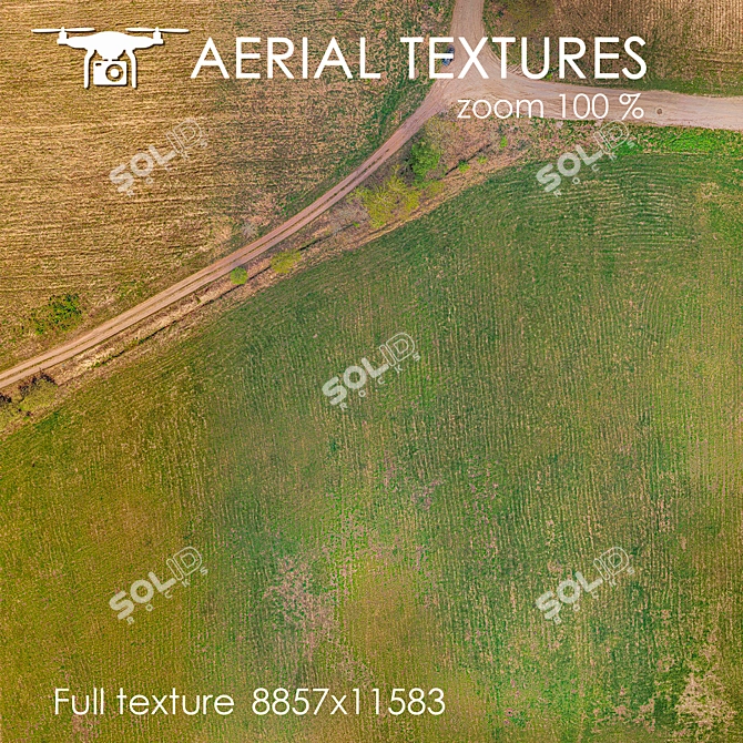 Aerial Field Texture: Authentic, Versatile 3D model image 3