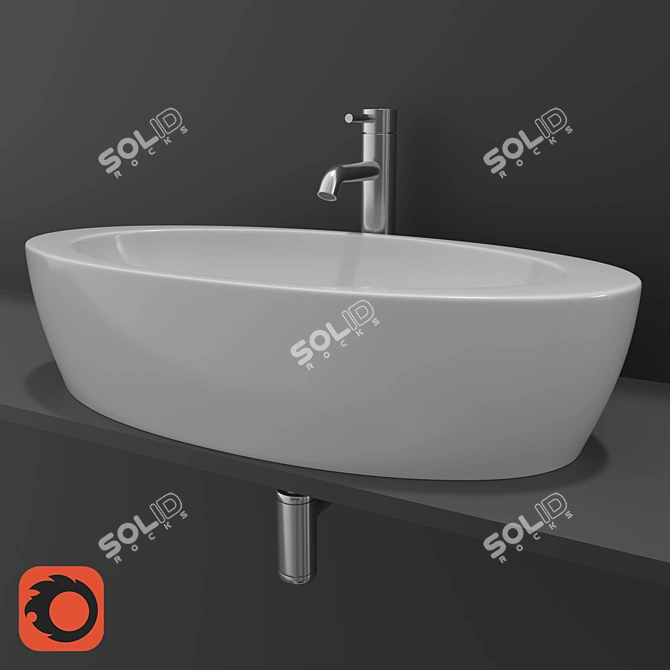 Modern Hatria Nido Y0R2: Overhead Sink & Steinberg Serie 100 Mixer 3D model image 1