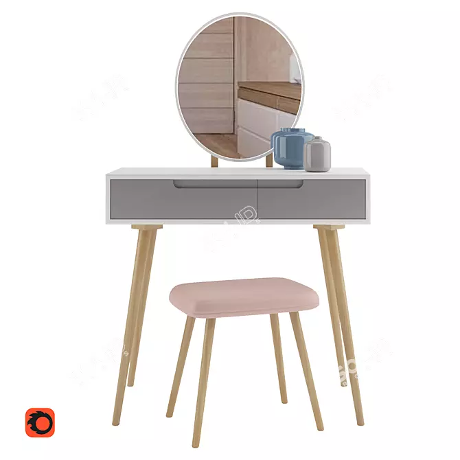 Glamourize Your Space - Dressing Table Set 3D model image 1