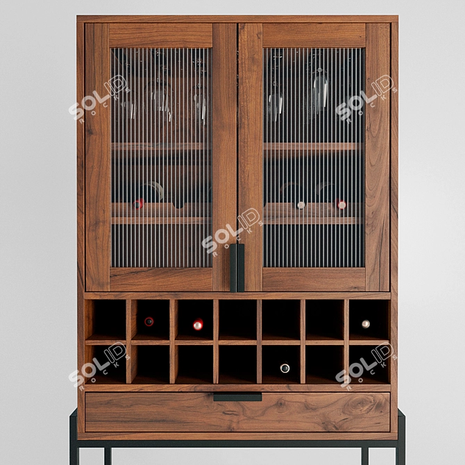 Contemporary Wine Storage Cabinet 3D model image 2