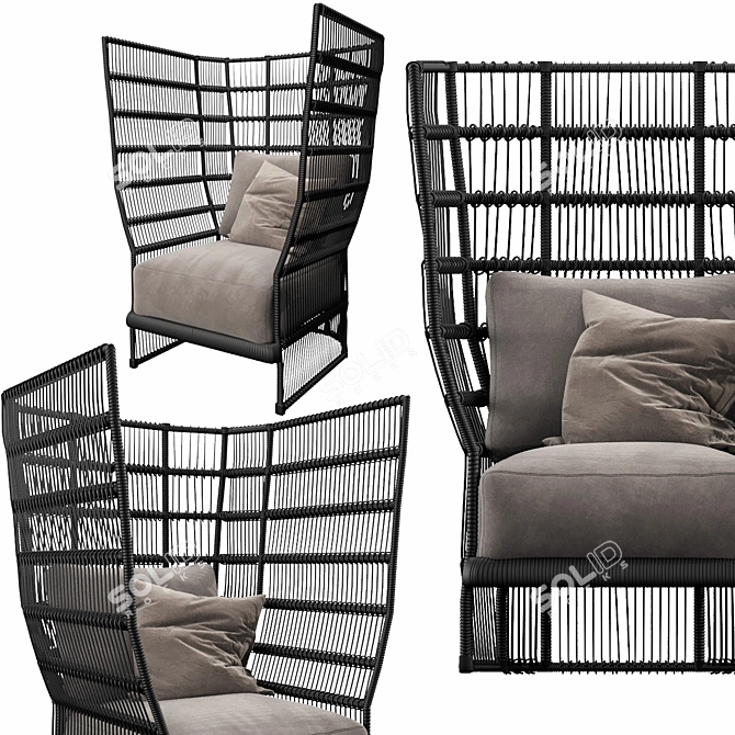 Luxury Skyline Spa Collection: Poliform Bristol Chaise Lounge 3D model image 2