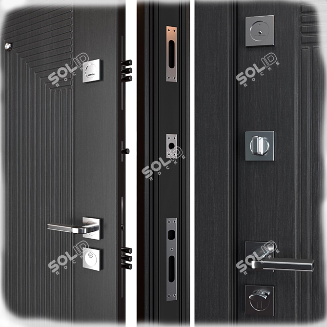 Noise (Zimen) Metal Entrance Door: Durable Security for Your Home 3D model image 2