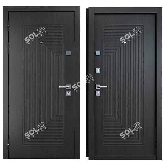 Noise (Zimen) Metal Entrance Door: Durable Security for Your Home 3D model image 3