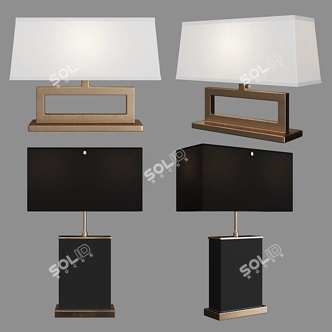 Modern Brass Table Lamp 3D model image 1