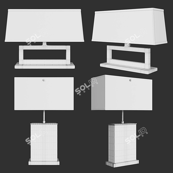 Modern Brass Table Lamp 3D model image 2