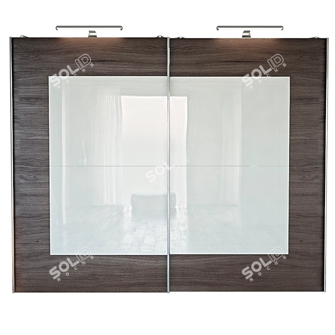 Spacious Wardrobe with 290x60x240 Filling 3D model image 2