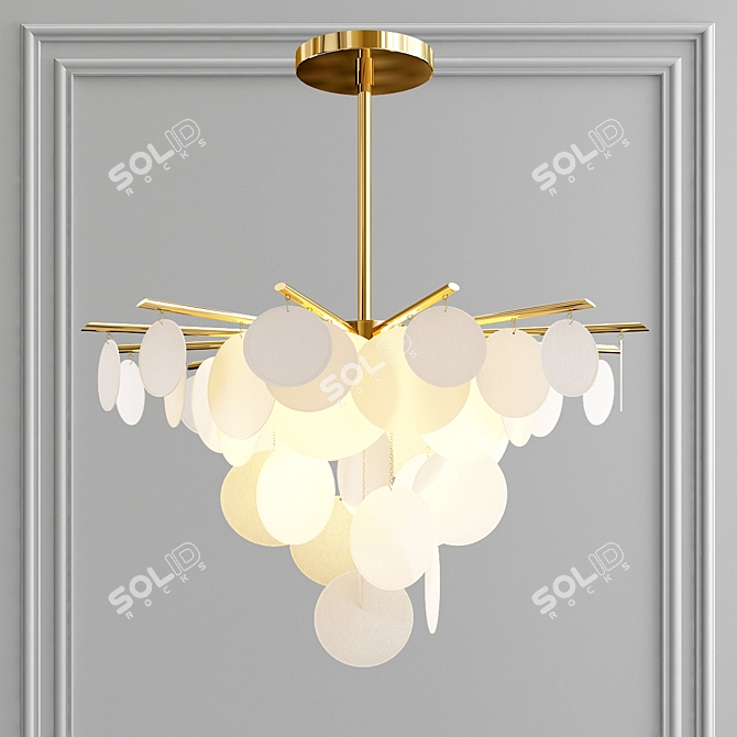 Elegant Brass Nimbus Chandelier 3D model image 1