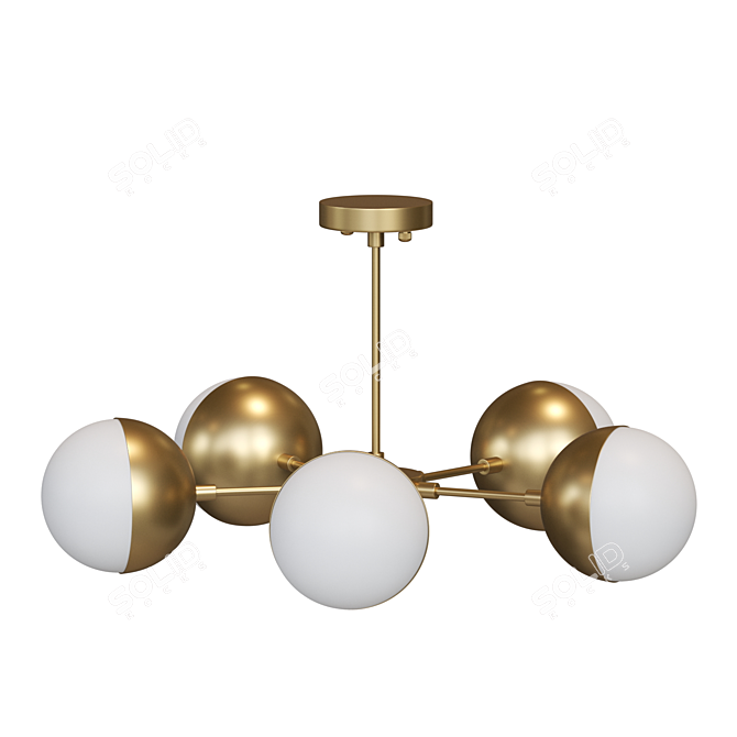 Modern Ball-shaped Pendant Lamp 3D model image 2