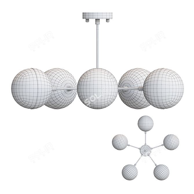 Modern Ball-shaped Pendant Lamp 3D model image 3