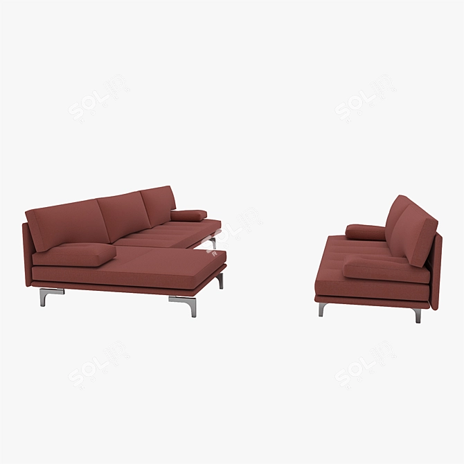 Ultra-modern Zanotta Milano Sofa 3D model image 1