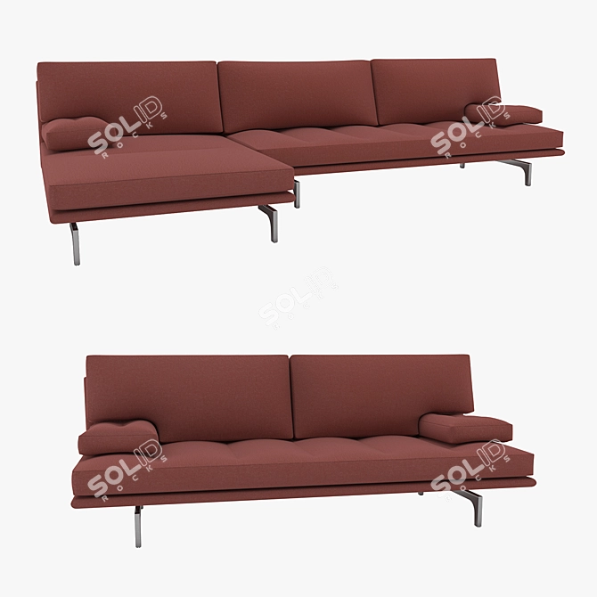 Ultra-modern Zanotta Milano Sofa 3D model image 2