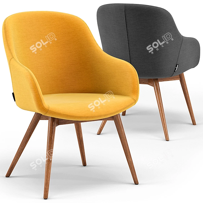 Elegant Gilly Dining Chair: Modern Design & Comfort 3D model image 2