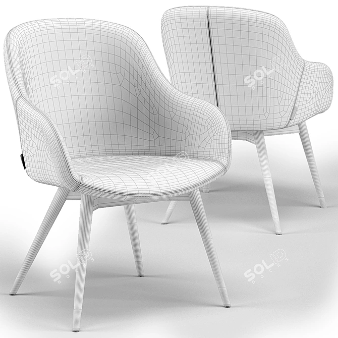 Elegant Gilly Dining Chair: Modern Design & Comfort 3D model image 3