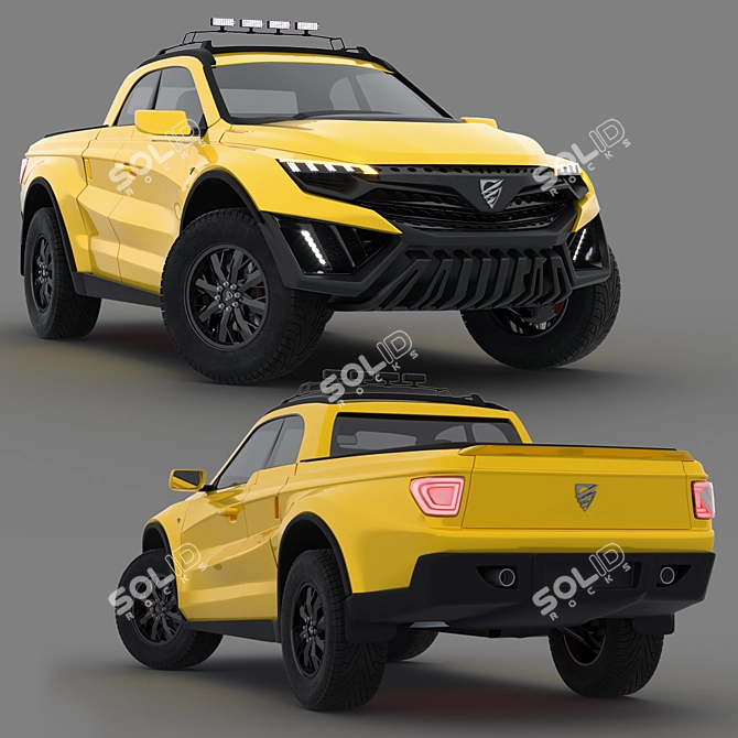 Raptor-X Jamix: Futuristic Pickup 3D model image 1
