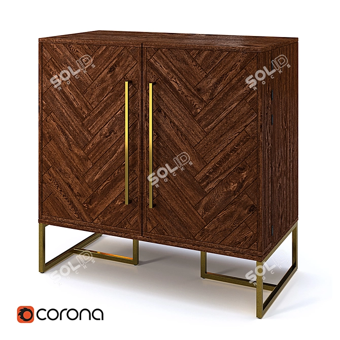 Elegant Acacia Class Cabinet 3D model image 1