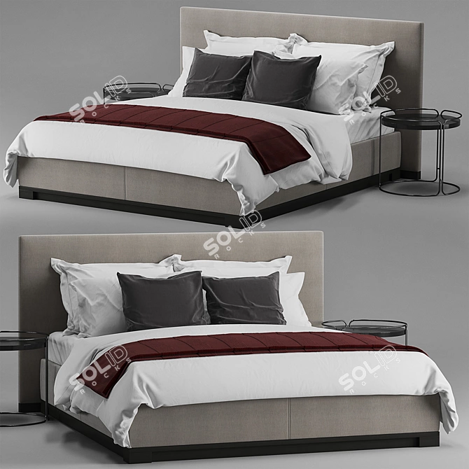 Elegant B&B Italia Bauci Ovidio Bed 3D model image 1