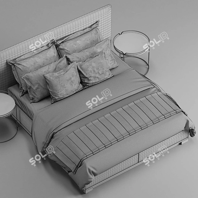 Elegant B&B Italia Bauci Ovidio Bed 3D model image 3