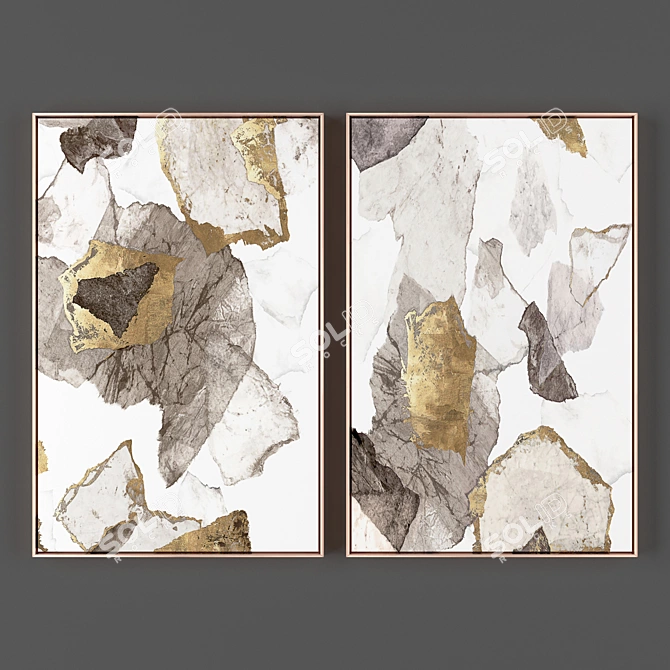 Metal Frame Collection: 2 Frames, 900x590mm 3D model image 1