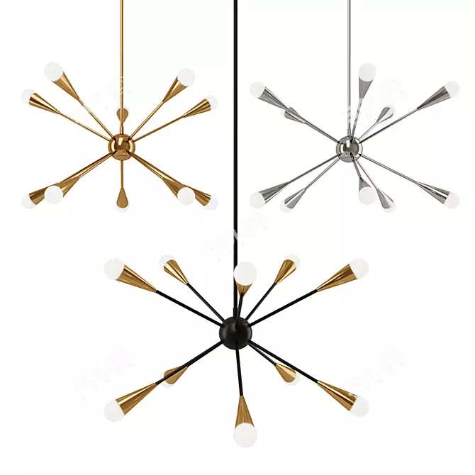 Elegant 10-Light Chandelier by Jax - Generation Lighting 3D model image 1