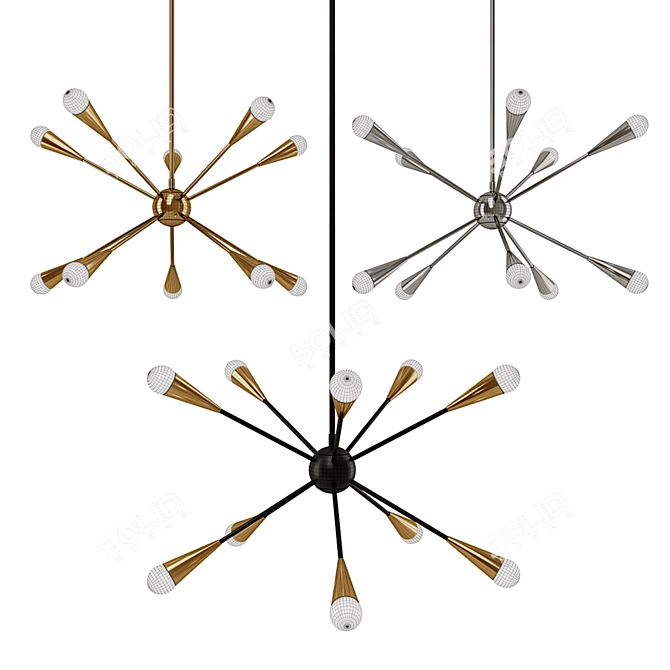 Elegant 10-Light Chandelier by Jax - Generation Lighting 3D model image 3