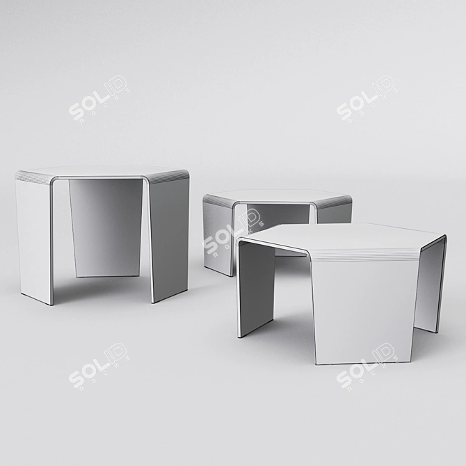 Sleek and Stylish Sovet Coffee Table 3D model image 2