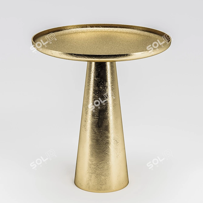 Elegant Brass Side Table: Plateau Uno 3D model image 1