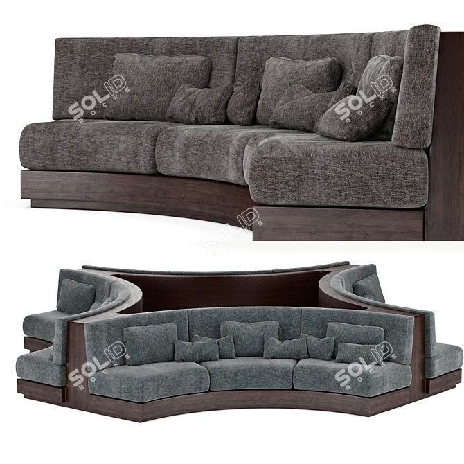 Luxury Round Sofa for Restaurant 3D model image 2