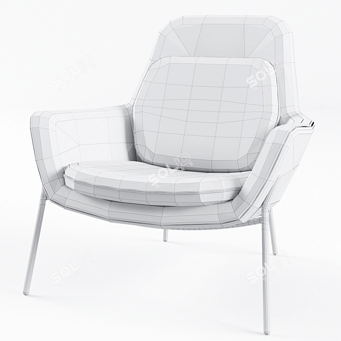 Elegant Ame Armchair by Blasco & Vila 3D model image 3