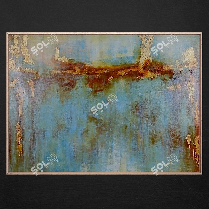 Abstract Ocean Waves Painting 3D model image 1